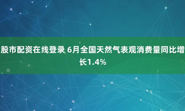 股市配资在线登录 6月全国天然气表观消费量同比增长1.4%