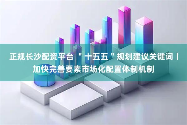 正规长沙配资平台 ＂十五五＂规划建议关键词丨加快完善要素市场化配置体制机制